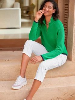 Pantalons cargo en coton coupe raccourcie avec poches