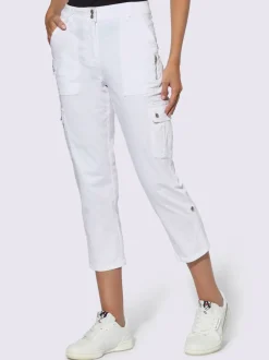 Pantalons cargo en coton coupe raccourcie avec poches