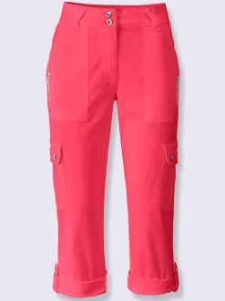 Pantalons cargo en coton coupe raccourcie avec poches