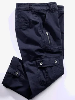 Pantalons cargo en coton coupe raccourcie avec poches