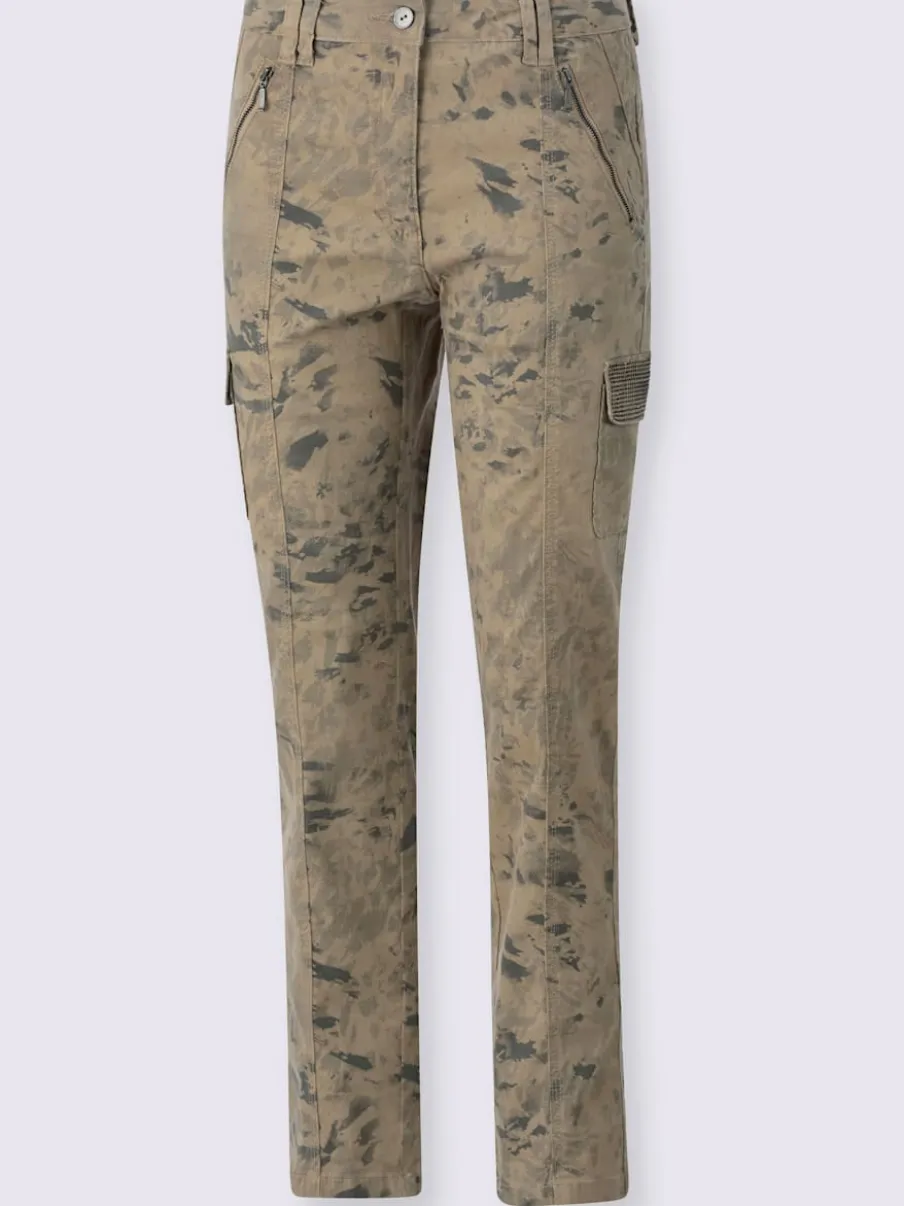 Pantalons cargo en coton extensible à poches pratiques