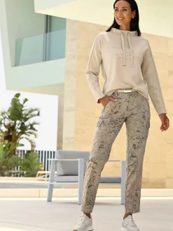Pantalons cargo en coton extensible à poches pratiques