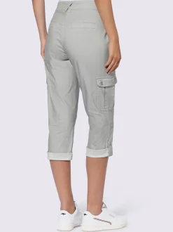 Pantalons cargo à rayures avec poches et boutons