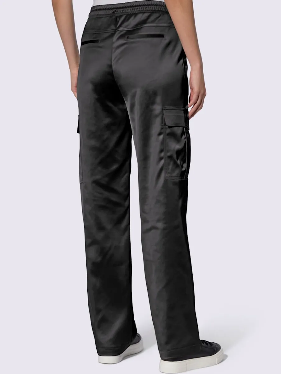 Pantalons cargo satin confortables avec poches pratiques ajustés