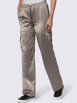 Pantalons cargo satin confortables avec poches pratiques ajustés