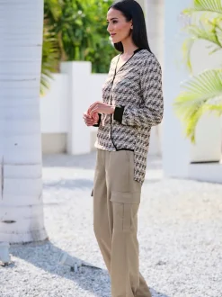 Pantalons cargo satin confortables avec poches pratiques ajustés