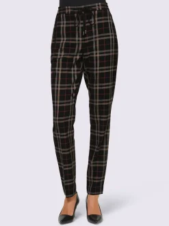 Pantalons à carreaux avec ceinture élastique et poches