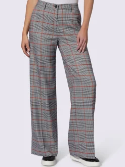 Pantalons à carreaux avec jambes larges et poches latérales