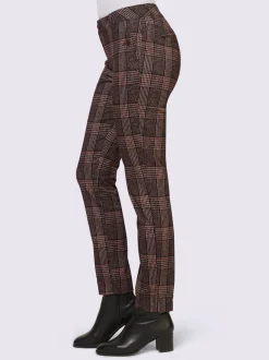 Pantalons à carreaux avec poches et ceinture confortable