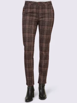 Pantalons à carreaux avec poches et ceinture confortable