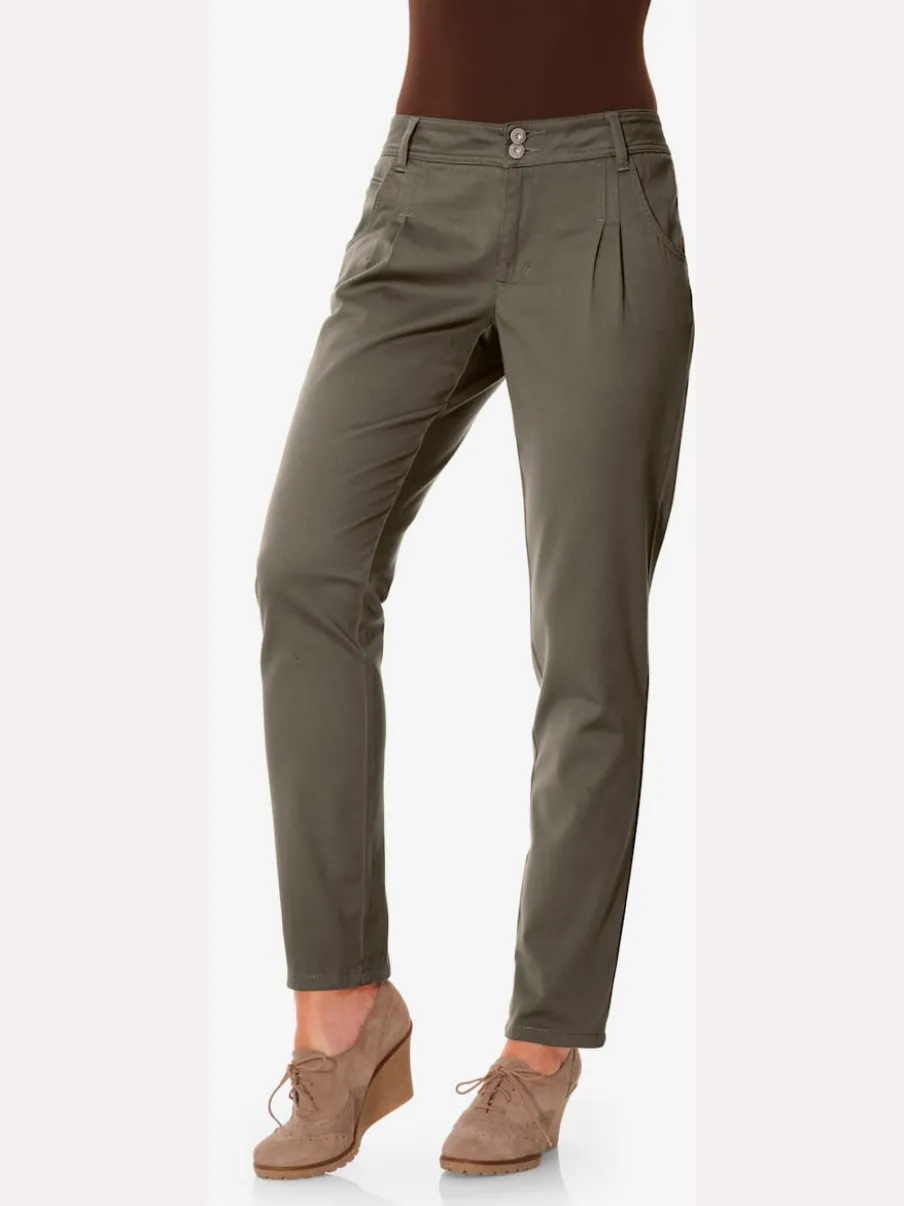 Pantalons chinos confortables avec poches fendues faciles à associer