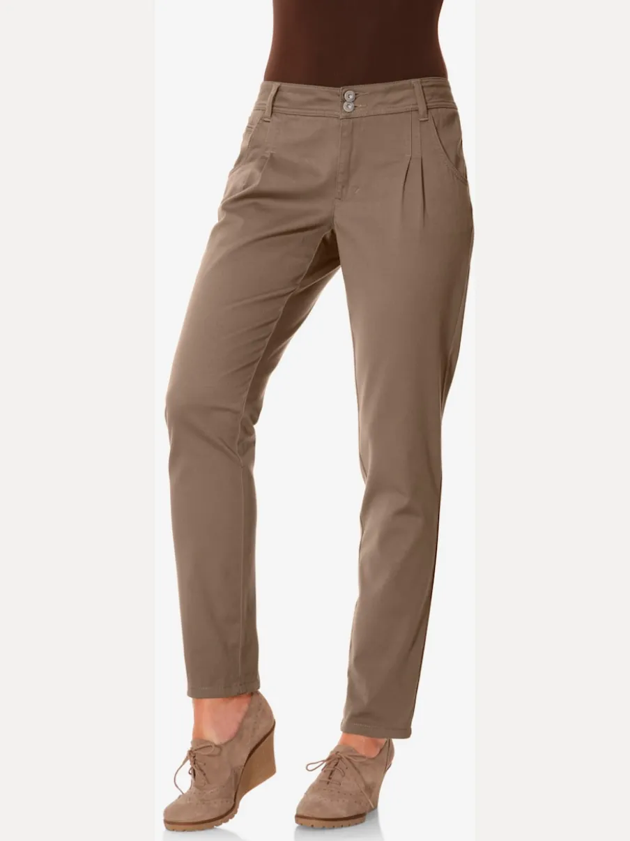 Pantalons chinos confortables avec poches fendues faciles à associer