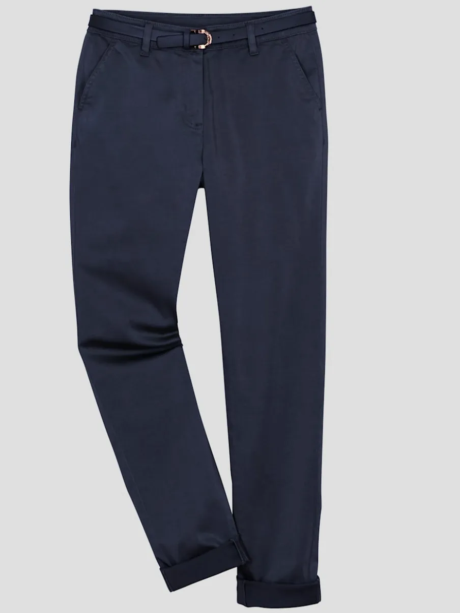 Pantalons chinos extensibles avec ceinture et poches pratiques