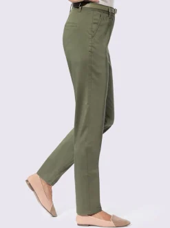 Pantalons chinos extensibles avec ceinture et poches pratiques