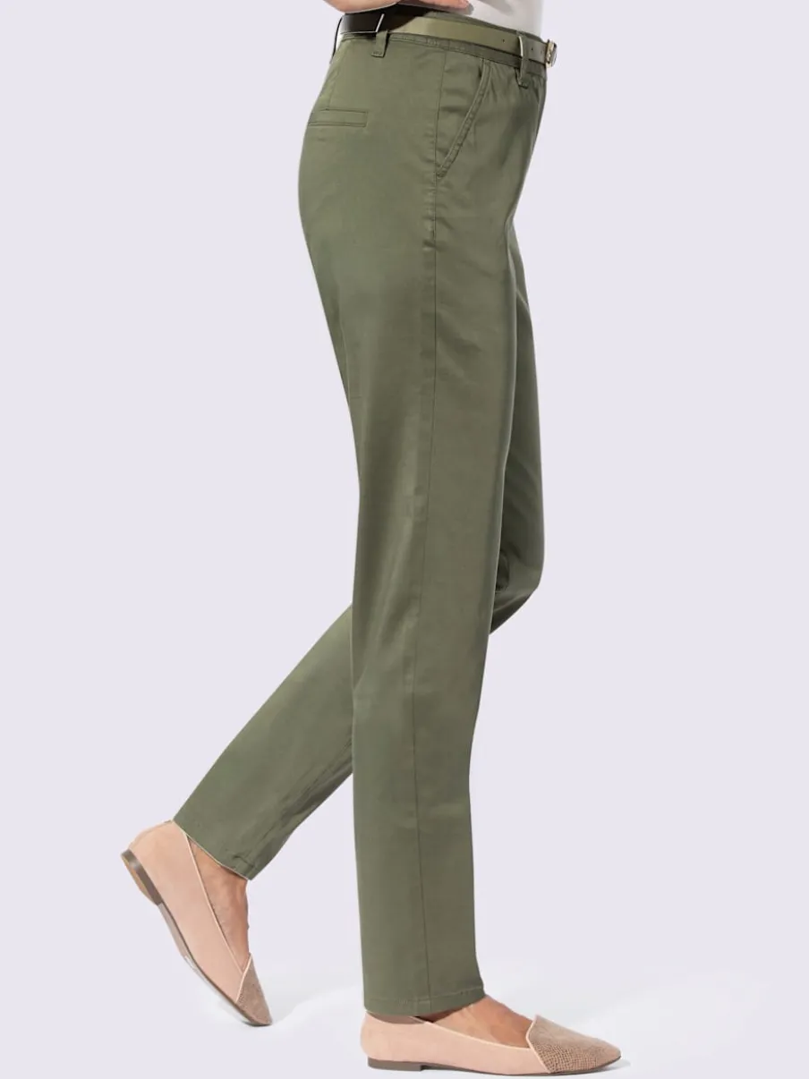 Pantalons chinos extensibles avec ceinture et poches pratiques