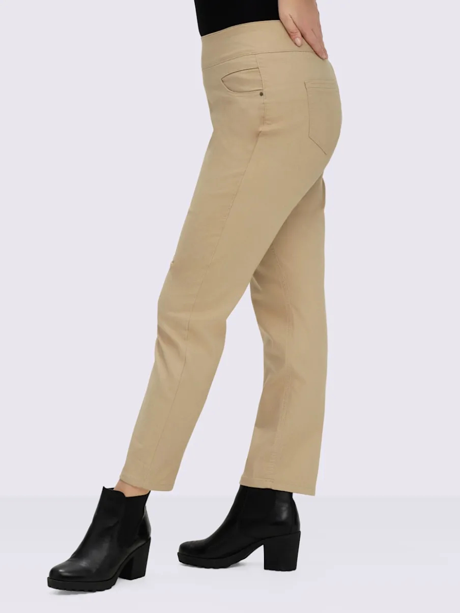 Pantalons confortables avec ceinture élastique et poches.