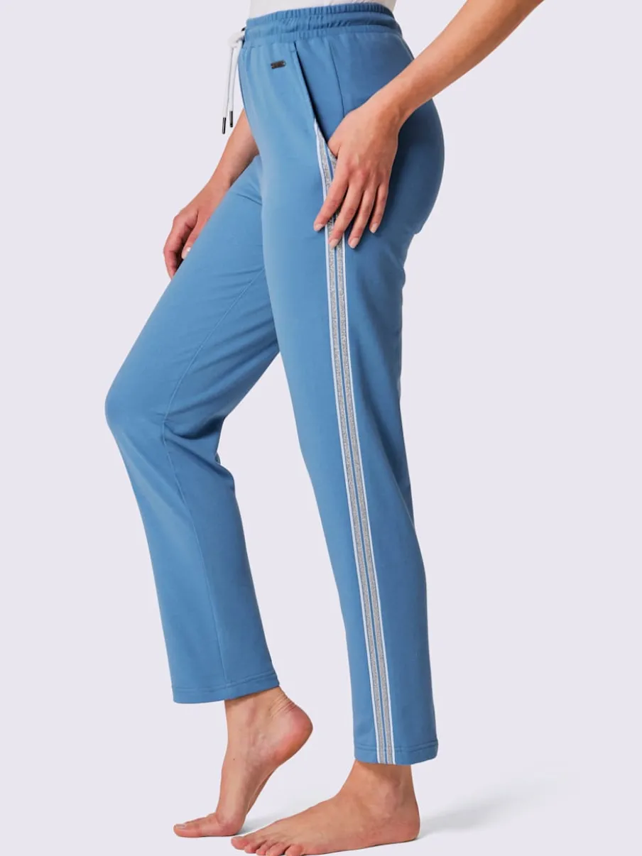 Pantalons confortables en matière sweat avec rayures brillantes