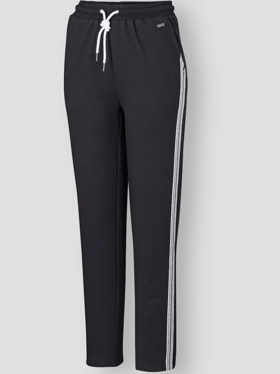 Pantalons confortables en matière sweat avec rayures brillantes