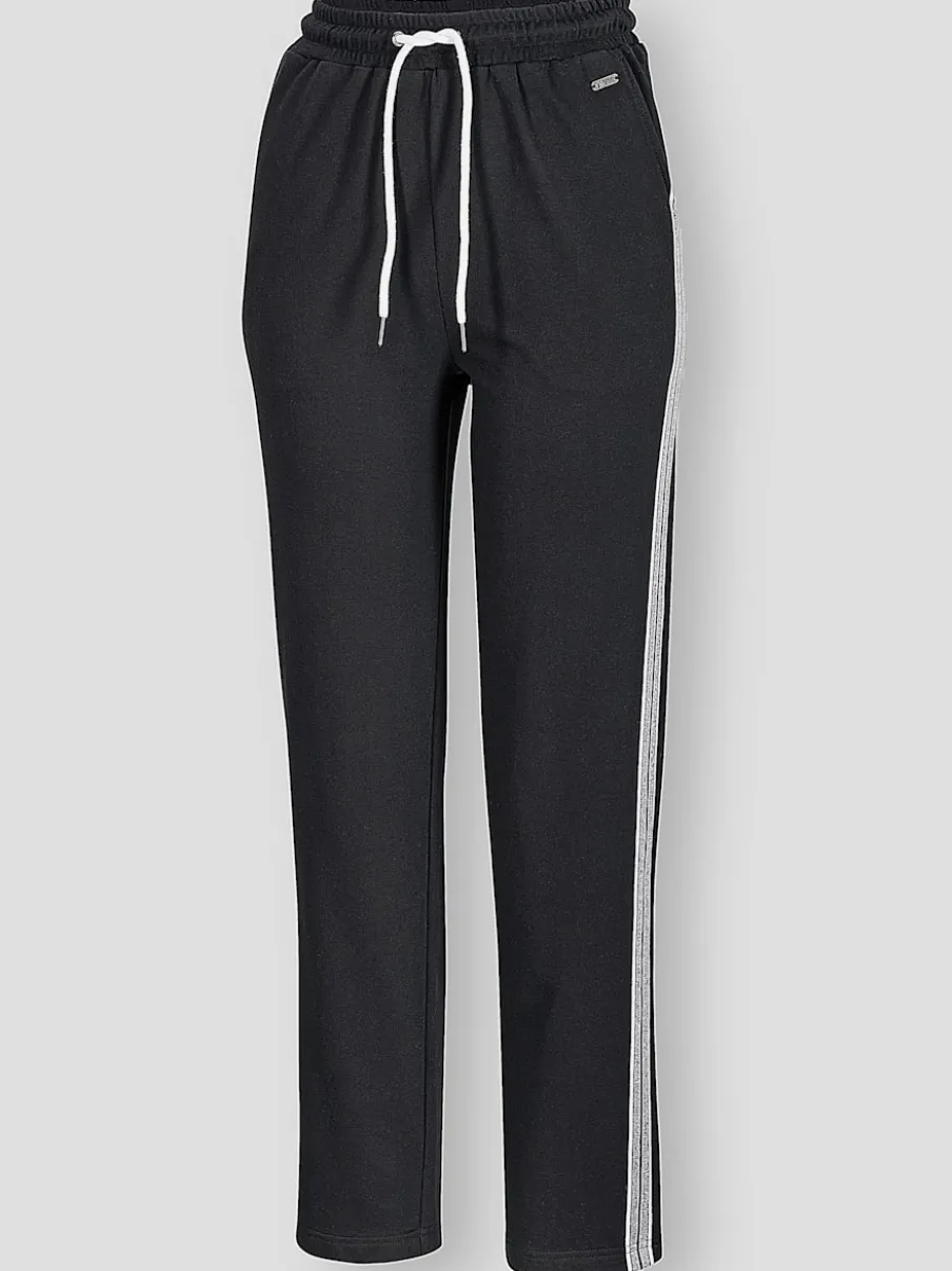 Pantalons confortables en matière sweat avec rayures brillantes