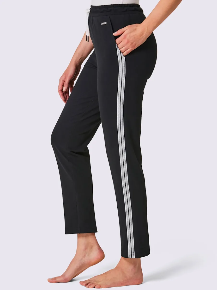 Pantalons confortables en matière sweat avec rayures brillantes