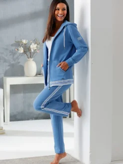 Pantalons confortables en matière sweat avec rayures brillantes