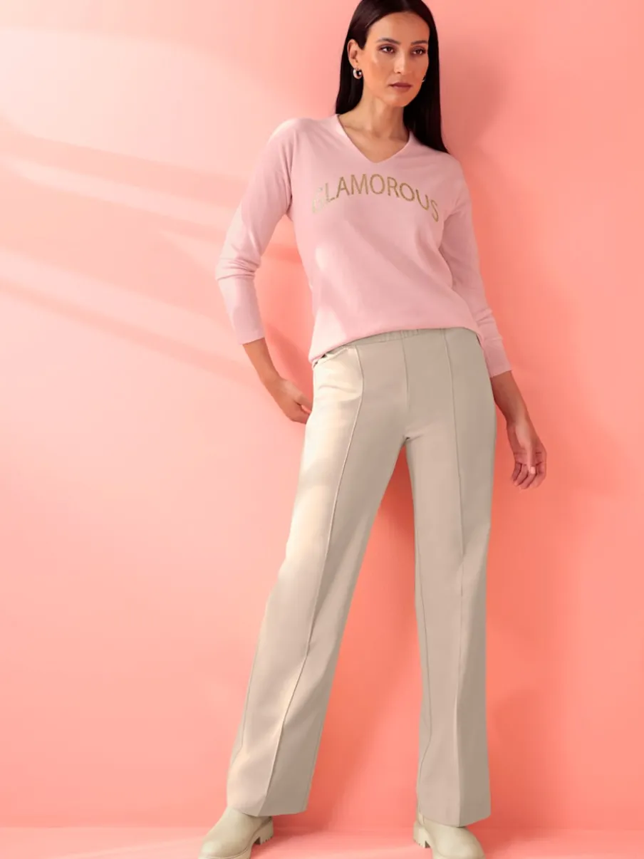 Pantalons confortables à plis et poches latérales