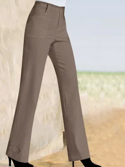 Pantalons coupe droite avec détails fantaisie et poches