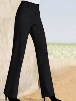 Pantalons coupe droite avec détails fantaisie et poches