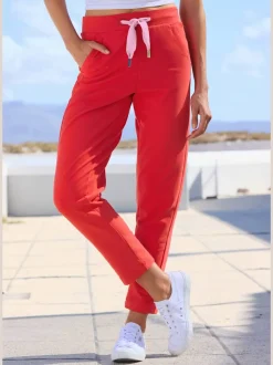 Pantalons décontractés avec ceinture élastique et poches latérales