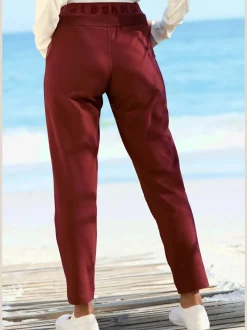 Pantalons décontractés avec ceinture élastique et poches latérales