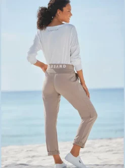 Pantalons décontractés avec ceinture élastique et poches latérales