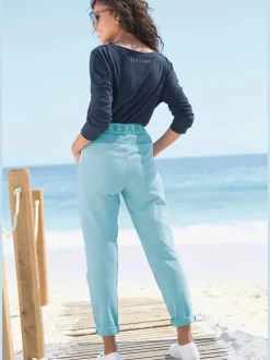 Pantalons décontractés avec ceinture élastique et poches latérales