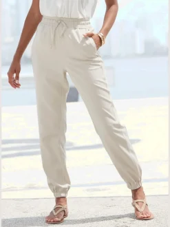 Pantalons décontractés avec ceinture élastique et poches arrière