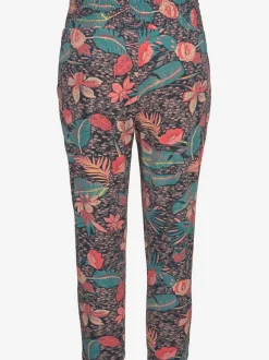 Pantalons décontractés 7/8 avec imprimé tropical unique