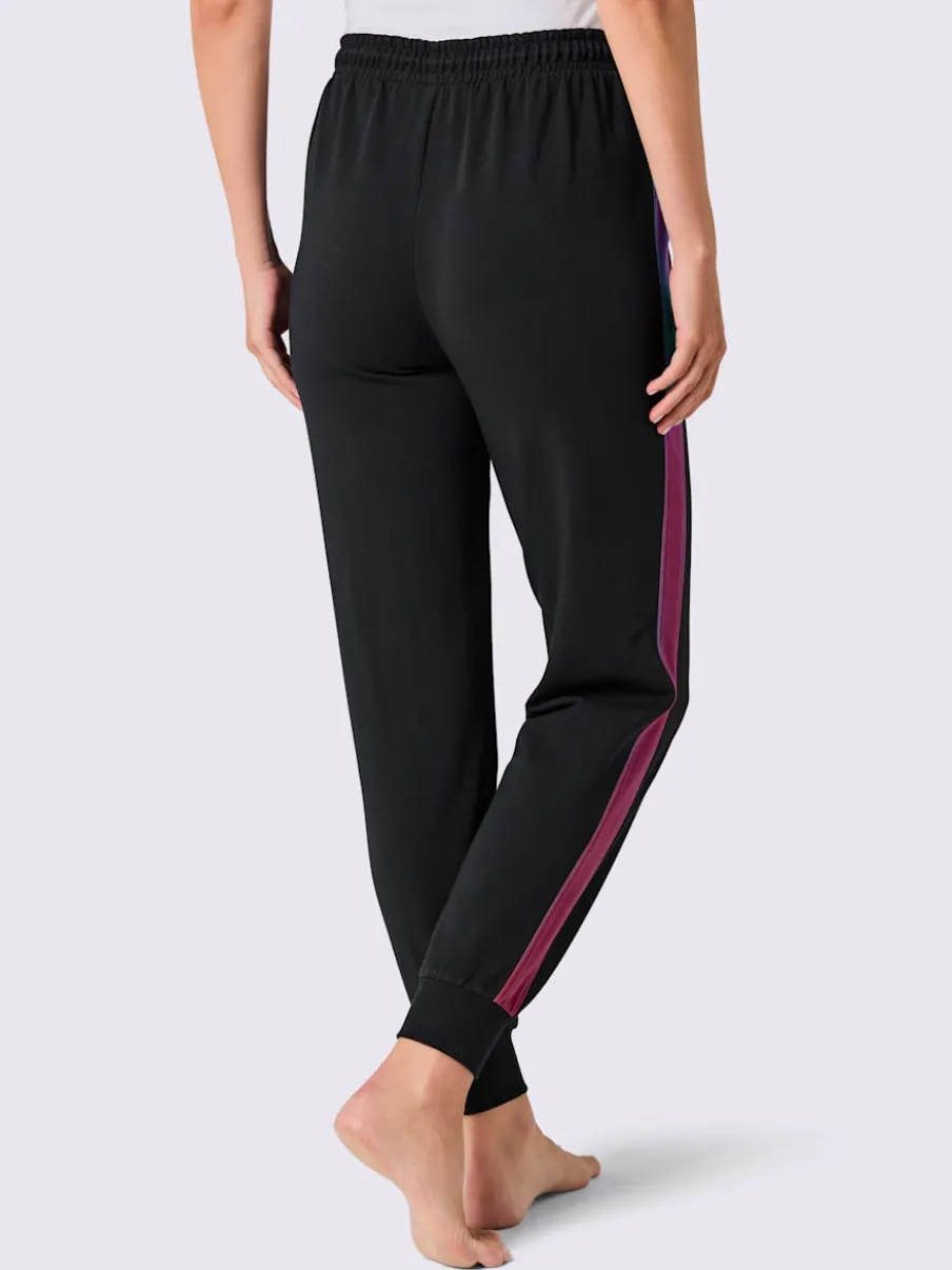 Pantalons décontractés à ceinture élastique avec rayures