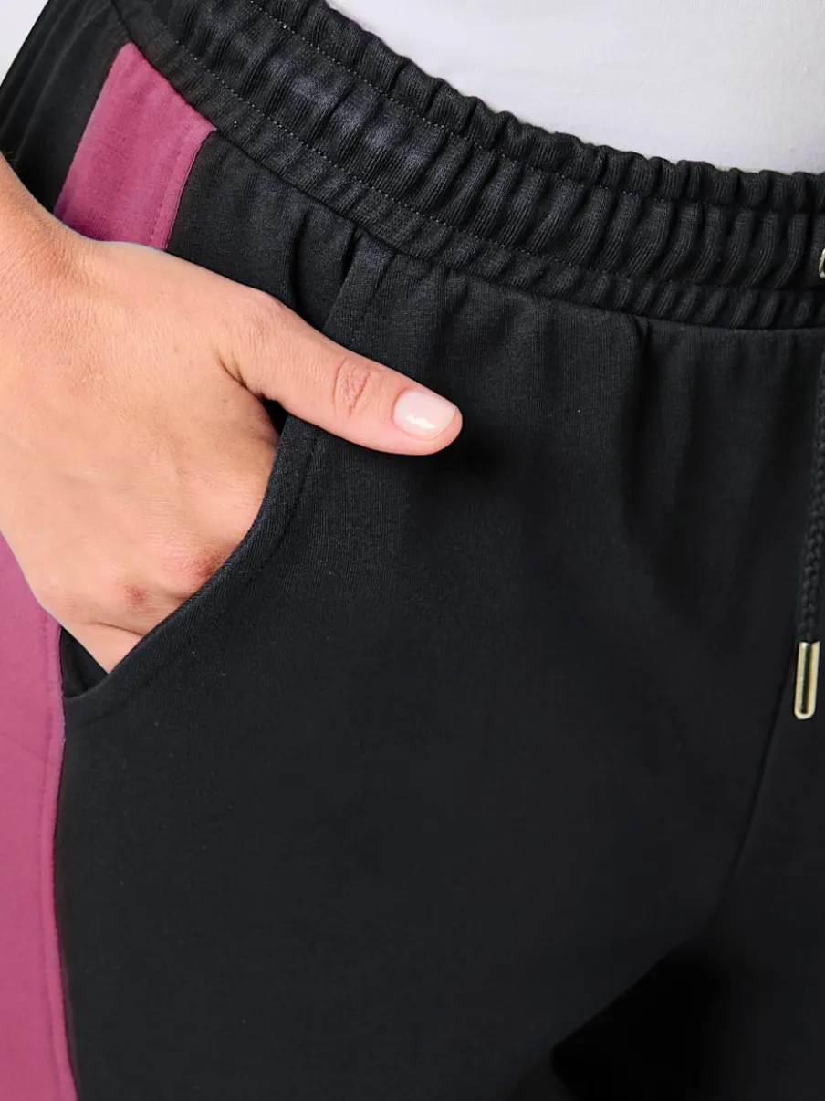 Pantalons décontractés à ceinture élastique avec rayures