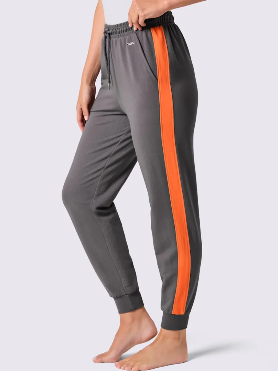 Pantalons décontractés à ceinture élastique avec rayures