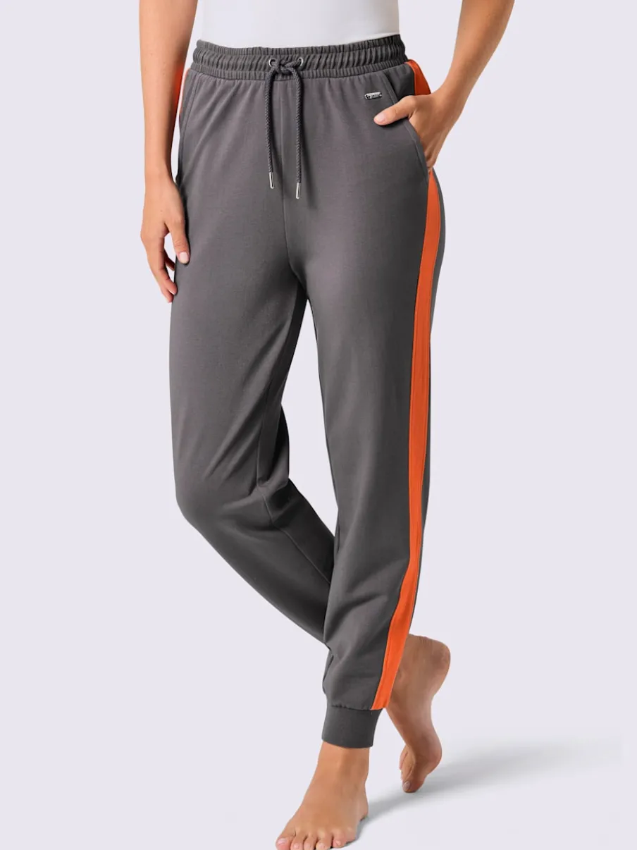 Pantalons décontractés à ceinture élastique avec rayures
