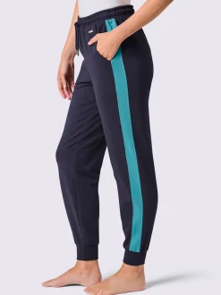 Pantalons décontractés à ceinture élastique avec rayures