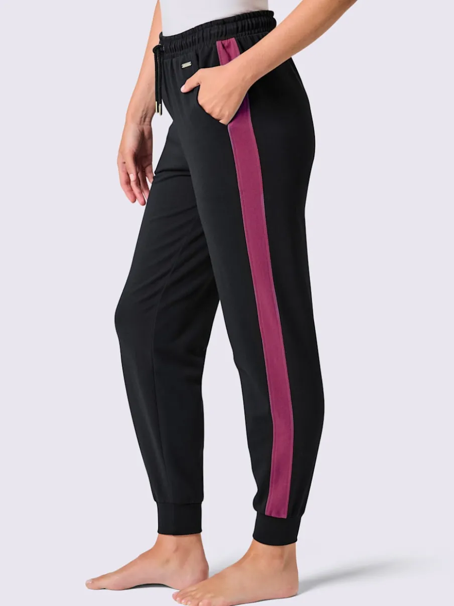 Pantalons décontractés à ceinture élastique avec rayures