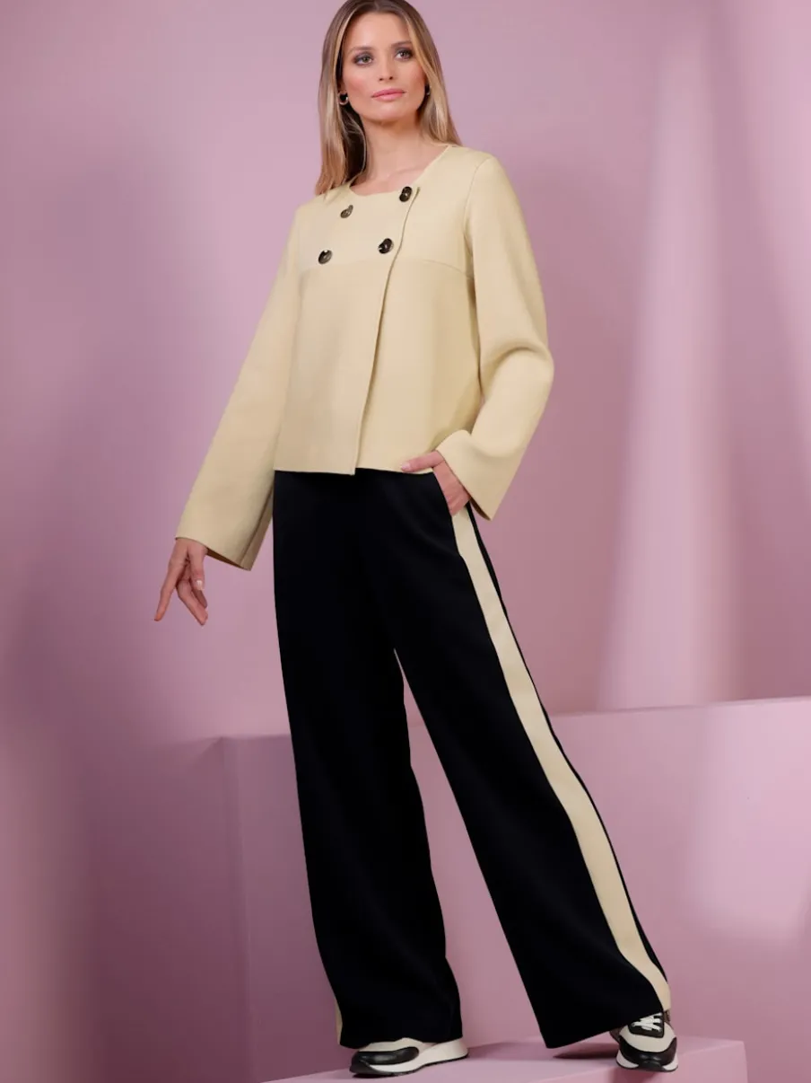 Pantalons de jogging confortables avec ceinture élastique rayée