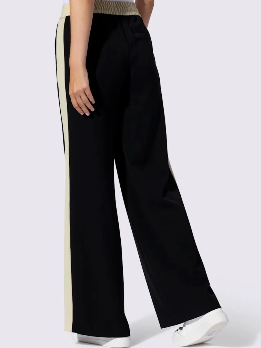 Pantalons de jogging confortables avec ceinture élastique rayée