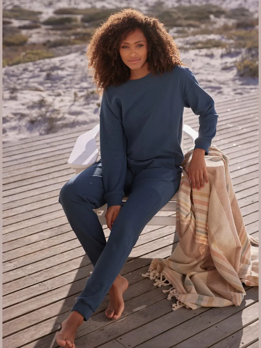 Pantalons détente en coton doux avec ceinture élastique
