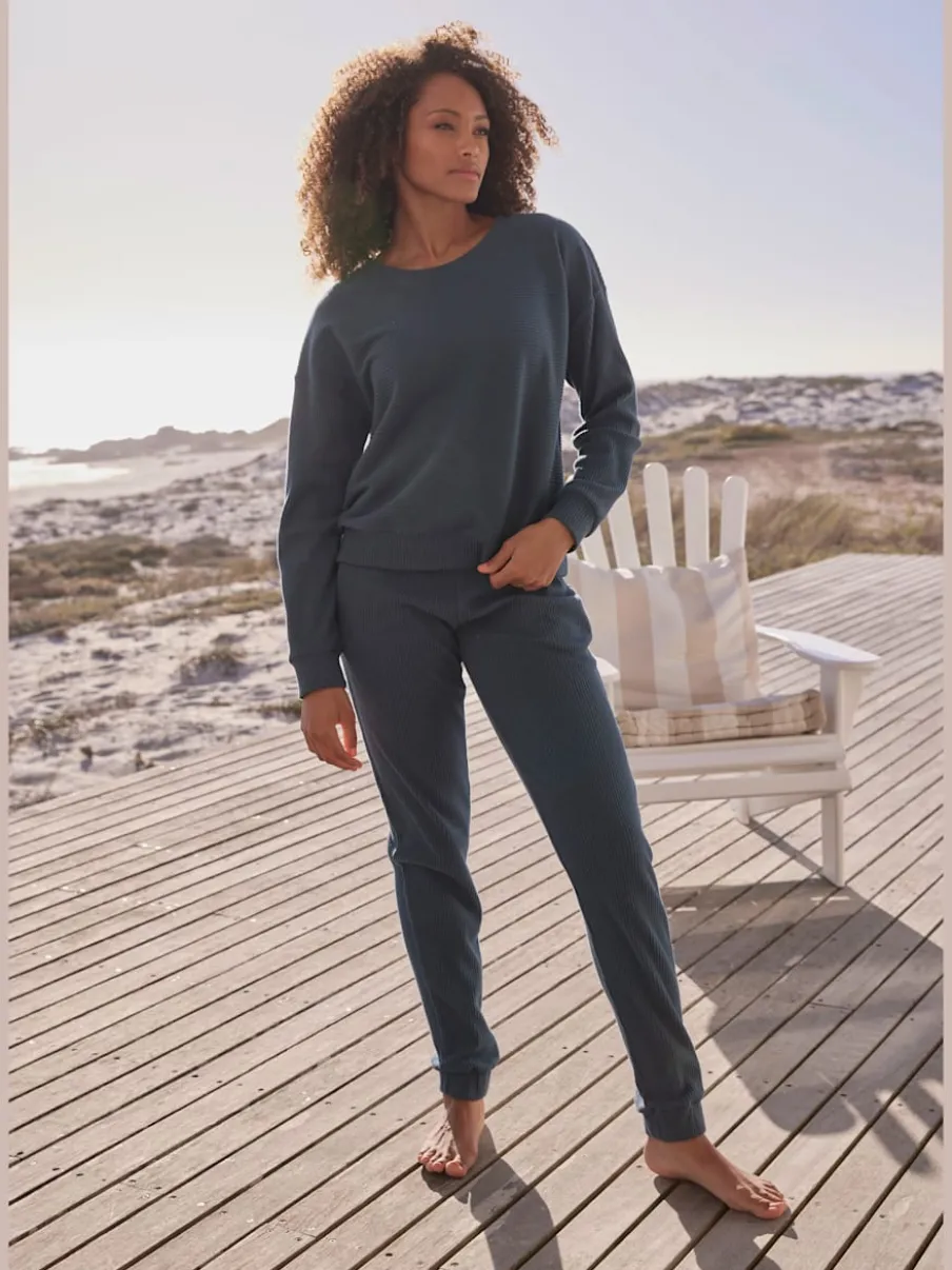 Pantalons détente en coton doux avec ceinture élastique
