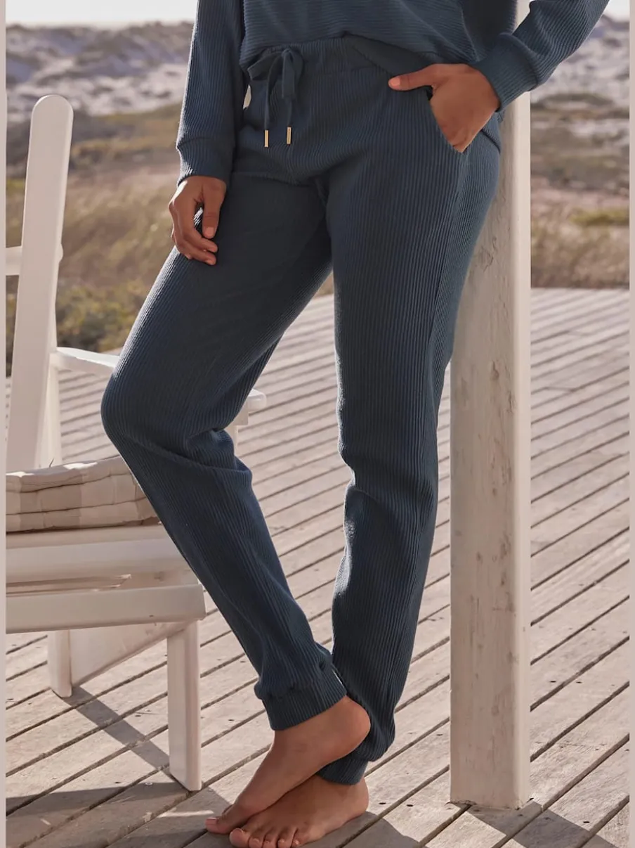 Pantalons détente en coton doux avec ceinture élastique