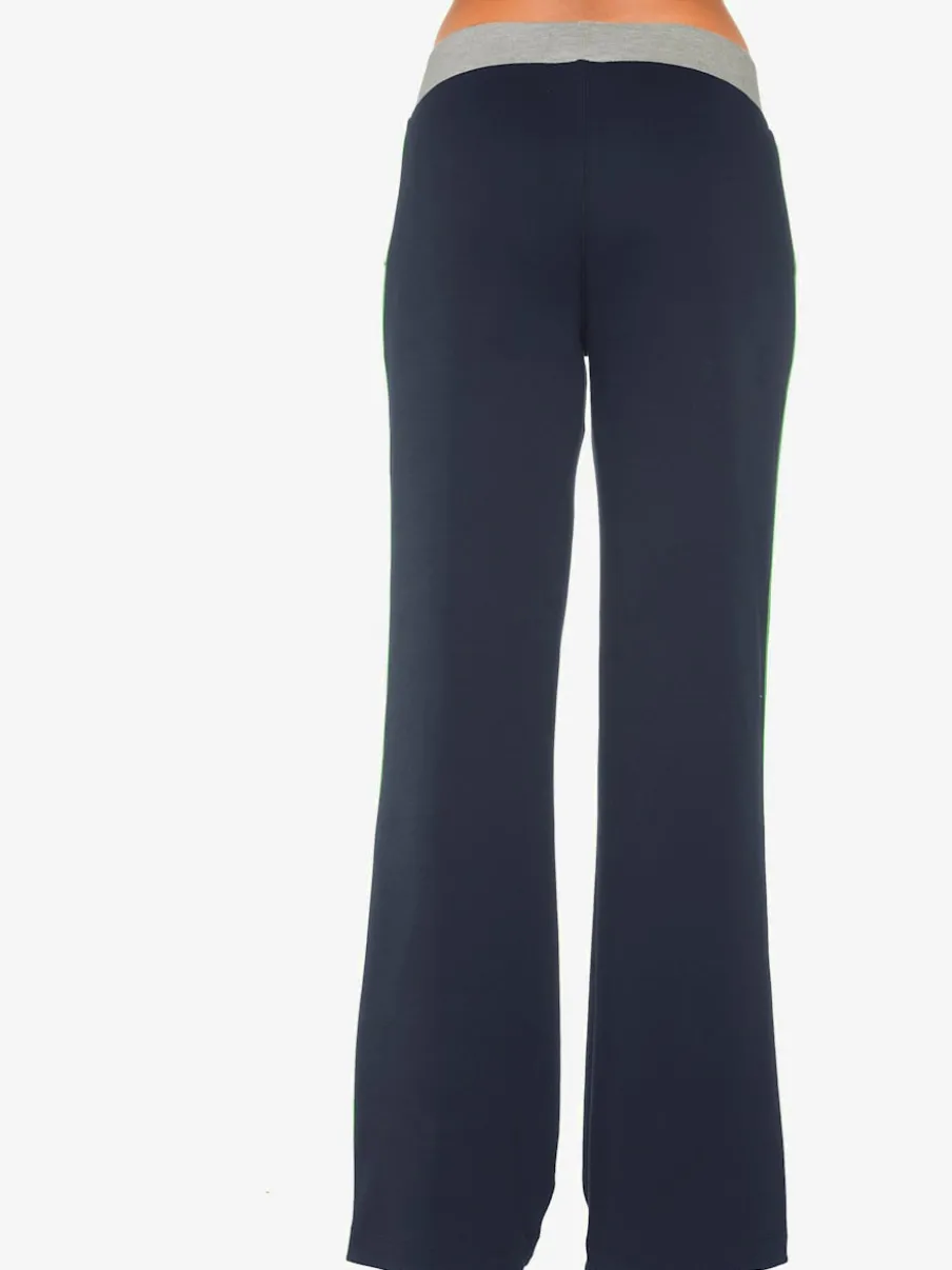 Pantalons détente larges avec bords-côtes en coton