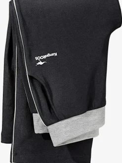 Pantalons détente larges avec bords-côtes en coton