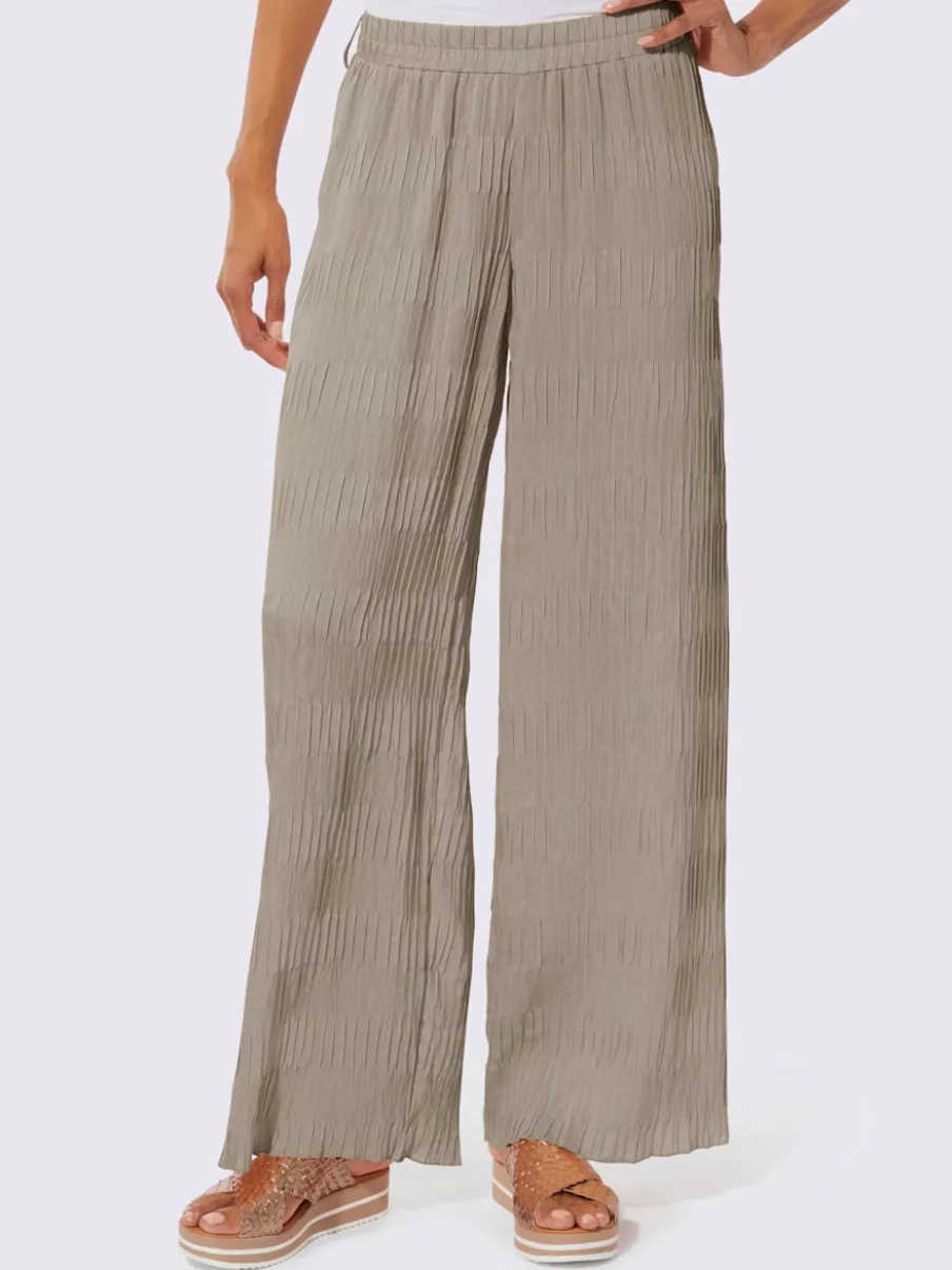 Pantalons à effet froissé avec jambes larges confortables
