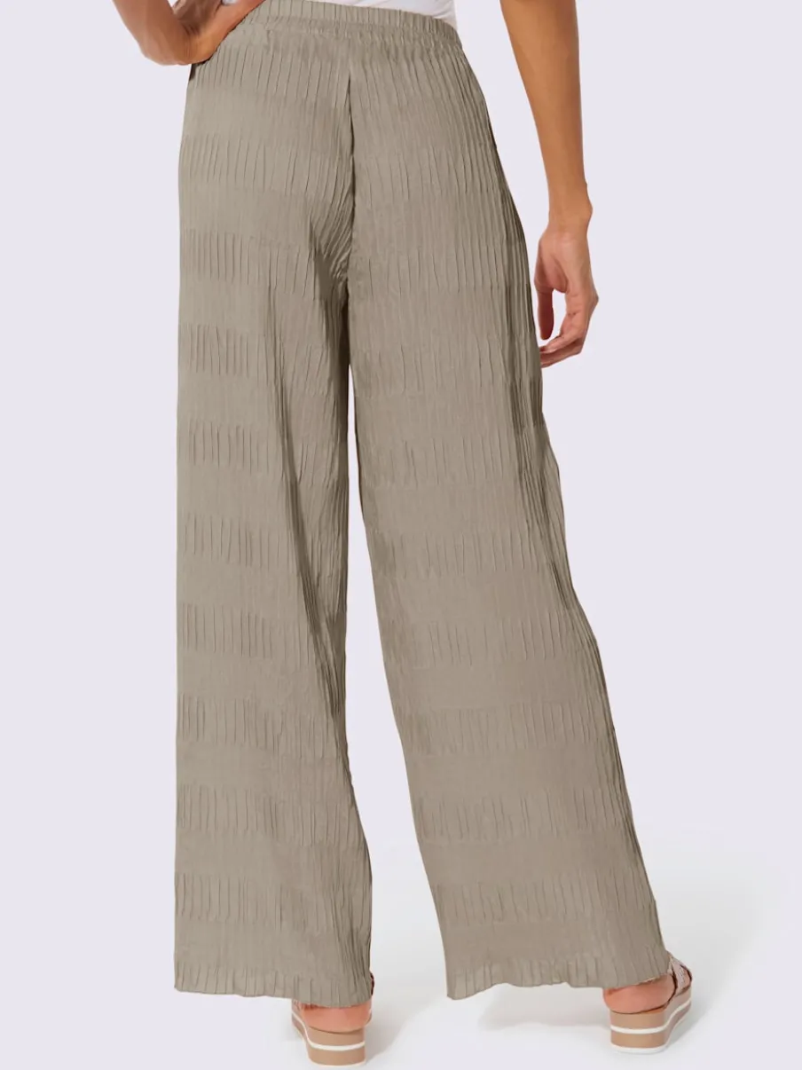 Pantalons à effet froissé avec jambes larges confortables