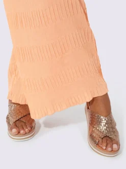 Pantalons à effet froissé avec jambes larges confortables